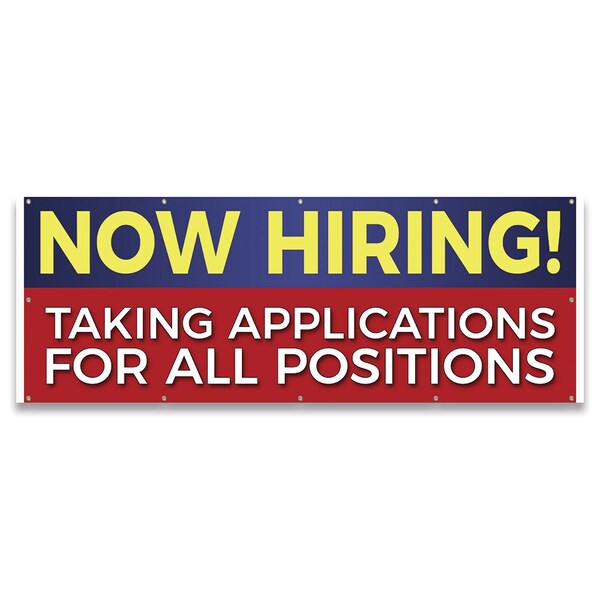 Now Hiring! Taking Applications for Positions Banner Concession Stand Food Truck Single Sided